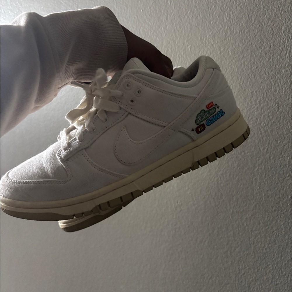 Nike Cream Sneakers with Embroidered Accents